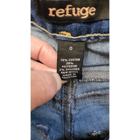 Refuge Jeans Womens Size 0 Skinny Blue Denim Stretch 3 Buttons Closure - Picture 6 of 9